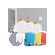 Ganzhoushop Duvara Monte Görünmez Çamaşır Askısı Ev İçin Ağır Hizmet Tipi Çamaşır Kurutma Çamaşır Askısı Balkonlar İçinbeyaz Çok Renkli