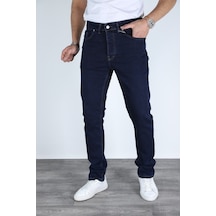 Myrab Denim Erkek Lacivert Regular Fit Rahat Kesim Denim Kot Pantolon - Esnek Likralı Jeans