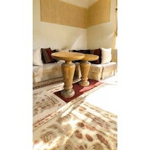 Simillo Wood Ahşap 2'li Set Mantar Yan Sehpa Modern Fiskos / Koyu Ceviz Renkli / Kod:49064513210101 Koyu Ceviz