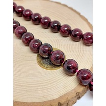 Lal Garnet Granat Taşı Yarım Dizi 12mm 18cm Uzunluğundadır Krem