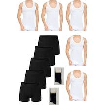 10 Parça Atlet ve Boxer Takımı Ekonomik Paket 5 Boxer 5 Atlet 001