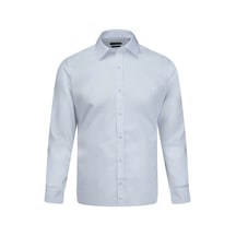 Hatemoğlu Beyaz Slim Fit Slim Yaka Pamuklu Uzun Kollu Gömlek Beyaz