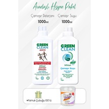 U Green Clean Sports Çamaşır Deterjanı + Çamaşır Suyu 2 x 1 L + Pamuk Çubuğu 100'lü