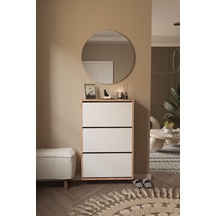 Dekorfim DF08101KAB Ayakkabılık Raflı Ayakkabılık 3 Bölmeli Kapaklı Ayakkabılık