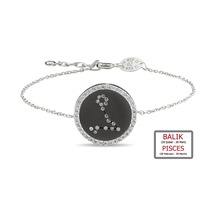 Kuyumcudukkanı Zirkontaşlı"balık Burcu"bileklik-50283-pisces-blk Siyah - Beyaz
