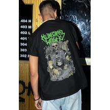 Municipal Waste Rock Metal Müzik Grubu Sırt Baskılı Unisex Oversi Siyah