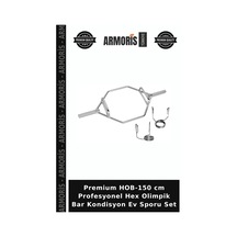 Premium Hob-150 Cm Profesyonel Hex Olimpik Bar Kondisyon Ev Sporu Set