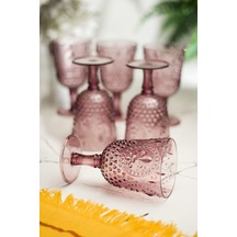 Akrilik Mürdüm 6'lı Kadeh & Su Meşrubat Kahve Yanı Bardağı 450 Ml Cam Değildir Diğer