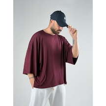 Cocopelli Fakir Kol Bordo Oversize Viscon T-shirt Coc3025