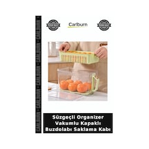 Özel Üretim Vakumlu Şeffaf Buzdolabı Saklama Kabı - Süzgeçli Organizer - Vakum Mühürlü Kapak