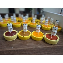 Kedi Figürlü Şık Mum Turuncu