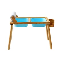 Woodnjoy Ahşap Duyusal Çocuk Aktivite Masası + Rulo Kağıt - Mavi