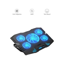 Cf-05 Ayarlanabilir Dizüstü Bilgisayar Rgb Soğutma Fanı Siyah