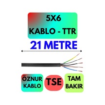Öznur 5x6 Ttr Kablo Siyah Metre Seçenekli - 21 Metre