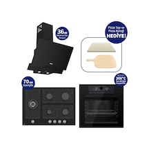 Ferre Pizzart & Fryart QEP65CS+BL135+D063-SA 5 Gözlü Ankastre Set Siyah