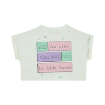 Civil Girls No Ha Side Baskılı 2-5 Yaş Tişört Ekru