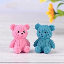 Novahub Gri Güzel Ayı Hayvan Heykelcik El Sanatları Dıy Minyatür Peri Bahçe Tesisi Bonsai Dekor