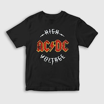 Presmono Unisex Çocuk High Voltage Ac/dc T-shirt Siyah