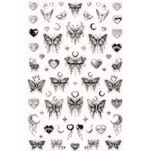 Silver Gothic Butterfly Nail Art Sticker Sw-cs064