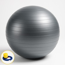 Evapera Yeni Nesil Pilates Topu + Pompa Profesyonel Dayanıklı Fitness Yoga Denge Egzersiz Plates Topu 75 Cm Gri