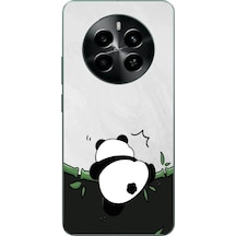 Realme 12 4g Uyumlu Bambuya Çıkan Panda Baskılı Silikon Kılıf Renkli