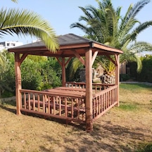 Şen Mobilya Bahçe Çardağı Ahşap Pergola P051 Maun