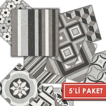 Kendinden Yapışkanlı Fas 3 Desenli Pvc Karo 15x15 Cm 5 Li Paket
