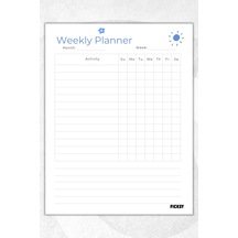 Haftalık Planlayıcı - A4 Ebat Yapılacaklar - 30 Yaprak - Weekly Planner - 0729 Çok Renkli