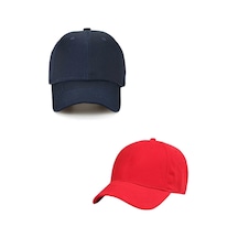 Ritagarcia Unisex Ayarlanabilir Spor Kırmızı-lacivert Basic Kep Şapka 2'li Set Kırmızı - Lacivert