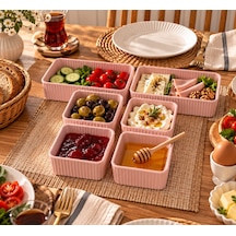 6 Lı Plastik Saklama Kabı Seti 2 Dikdörtgen + 4 Kare Kahvaltılık & Erzak Kabı Lila