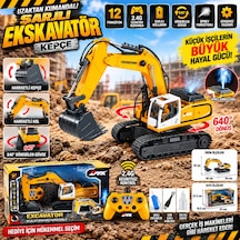 Uzaktan Kumandalı Şarjlı 12 Fonksiyonlu Ekskavatör Kepçe 2.4g 360 Dönebilen İş Makinesi