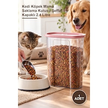 1 Adet Kedi Köpek Mama Saklama Kutusu Şeffaf Kapaklı 2.4 Litre