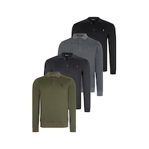 Dörtlü Set V4007 Dewberry Erkek Sweatshırt-siyah-lacivert-antrasit-haki Siyah-lacivert-antrasit-haki