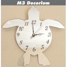 M3 Decorium Kaplumbağa Dekoratif Ayna Saat Beyaz