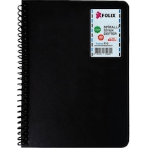 Folix Spiralli Siyah Defter 120 Gr. 17 x 24 CM. 40 Yp. N11.1343