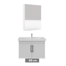 Creavit D20 65 Cm Lake Aynalı Dolaplı Beyaz Banyo Takımı