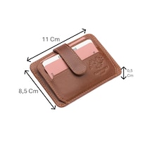 Westpolo Hakiki Deri Bol Kart Bölmeli Patlı Unisex Kartlık - Taba Taba