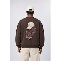Respire Erkek The Art Of Patch Detaylı Oversize Sweatshirt Kahve