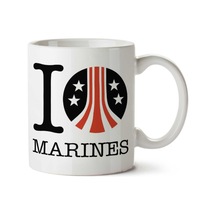 Aliens I Heart Marines İki Tarafı Baskılı Kupa Bardak Çok Renkli