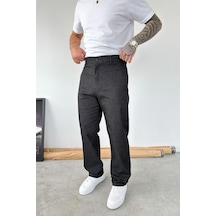 Siyah Premium Dokulu Baggy Kumaş Pantolon