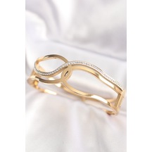 316l Çelik Gold Renk Düğüm Model Kelepçe Bilezik Gümüş - 663444499 Gümüş