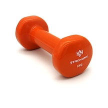 Alin Sport Vinyl Kaplı Dambıl 1 Kg Fitness, Pilates Ve Ev Egzersiz Ağırlığı Turuncu