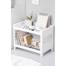 İki Katlı Banyo Mutfak Dolap İçi Düzenleyici Organizer Raf Çok Kullanışlı Raf Ünitesi Plastik Beyaz Diğer