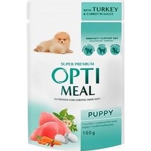 Optimeal Parça Etli Hindi Havuçlu Küçük Irk Yavru Köpek Maması 100 G