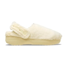 Crocs Classic Unfurgettable Clog Unisex Peluş Terlik 21116-108 Ekru