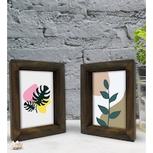 Bk Gift Dekoratif 2'Li Doğal Masif Ahşap Çerçeve 15X20Cm-6