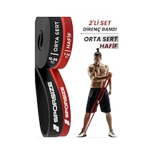 30 + 38 Kg Power Loop Direnç Bandı Kas Geliştirme Fitness Crossfit Barfiks Lastiği Kırmızı + Siyah
