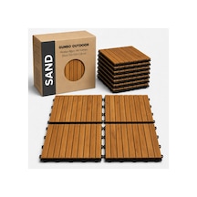 Sand 50x50 Akasya Ahşap Deck Yer Döşemesi - Islak Zemin Uyumlu Geçmeli Bahçe Balkon Teras Duş Karosu