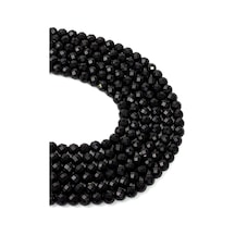6 MM Faset Kesim Siyah Akik Taşı Dizi Çok Renkli