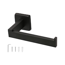 Konesam Sus 304 Paslanmaz Çelik Kare Duvar Tipi Büyük Bobin Kağıt Mendil Rafı - Banyo, Mutfak, Ofis İçin Siyah, 6.5